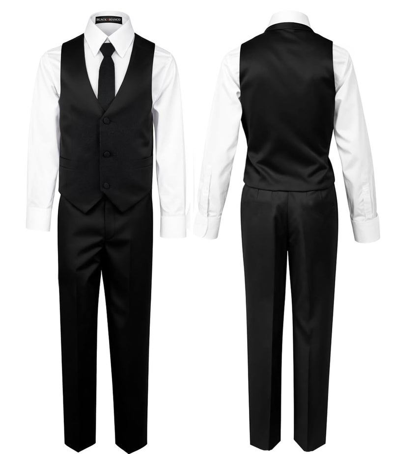 Black n Bianco Boys Black Tuxedo Suit with Tie Young Boys Youth Size 3T - Image 2